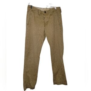 Men's Hollister Button Fly Strait Leg Tan Pants 29 X 30